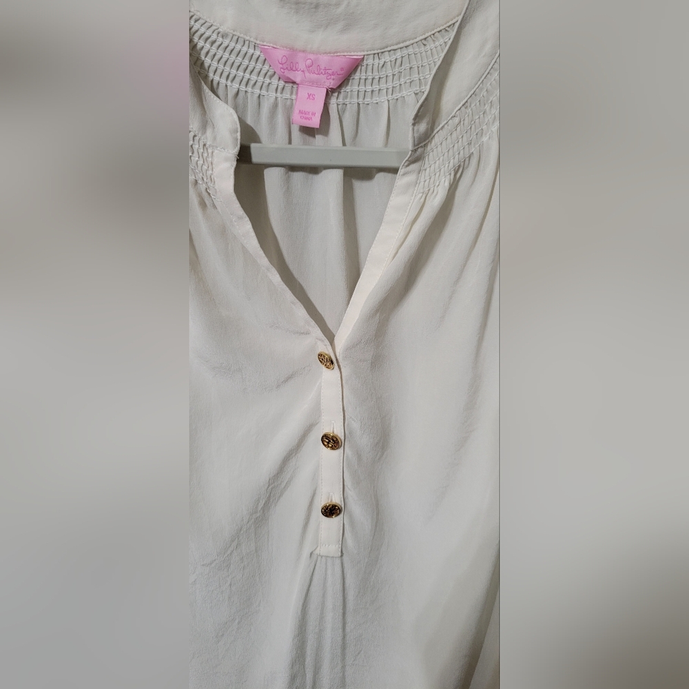 Lily Pulitzer Sleeveless Elsa 100% Silk Top Size Xs - Picture 9 of 10
